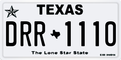 TX license plate DRR1110