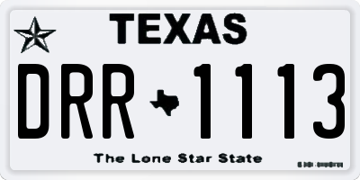 TX license plate DRR1113