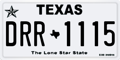 TX license plate DRR1115