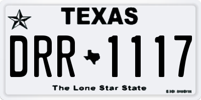 TX license plate DRR1117