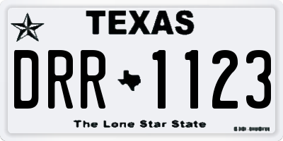 TX license plate DRR1123