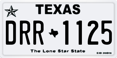 TX license plate DRR1125