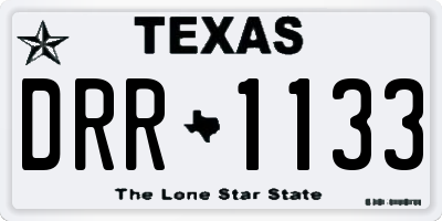 TX license plate DRR1133