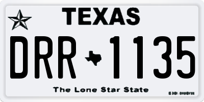 TX license plate DRR1135