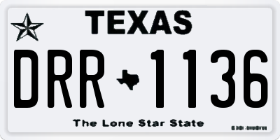 TX license plate DRR1136