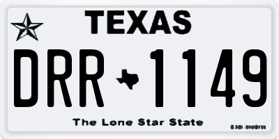 TX license plate DRR1149