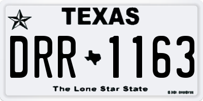 TX license plate DRR1163