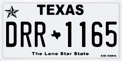 TX license plate DRR1165