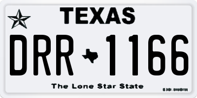 TX license plate DRR1166