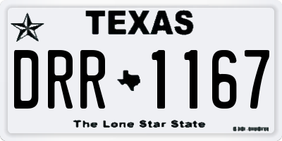 TX license plate DRR1167