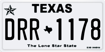 TX license plate DRR1178