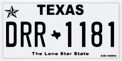 TX license plate DRR1181