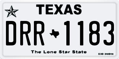 TX license plate DRR1183