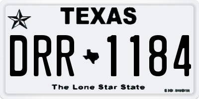 TX license plate DRR1184