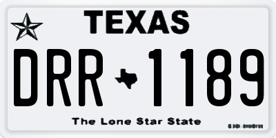 TX license plate DRR1189