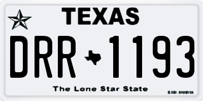 TX license plate DRR1193