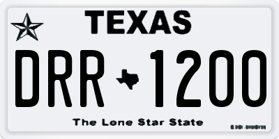 TX license plate DRR1200
