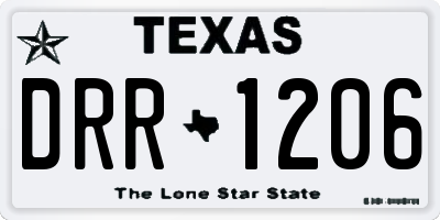 TX license plate DRR1206