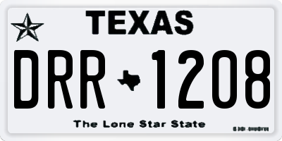 TX license plate DRR1208