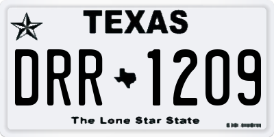 TX license plate DRR1209
