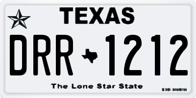 TX license plate DRR1212