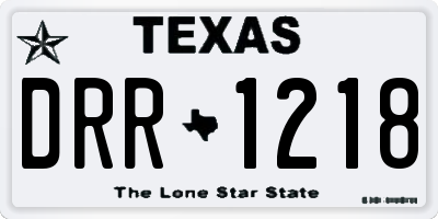 TX license plate DRR1218