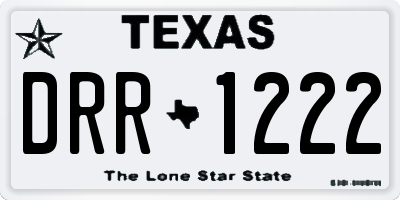 TX license plate DRR1222