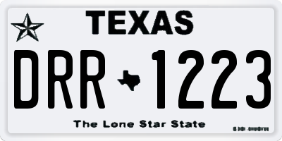 TX license plate DRR1223