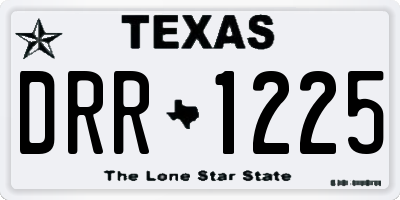 TX license plate DRR1225