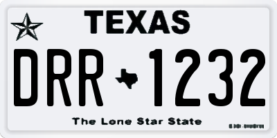 TX license plate DRR1232