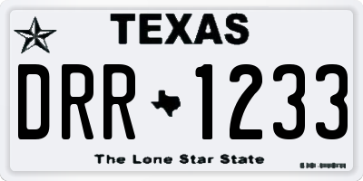 TX license plate DRR1233