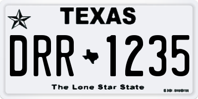 TX license plate DRR1235