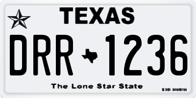 TX license plate DRR1236