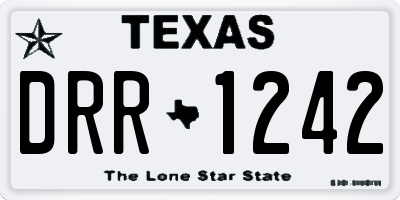 TX license plate DRR1242