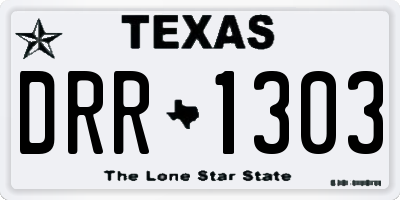 TX license plate DRR1303