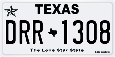 TX license plate DRR1308
