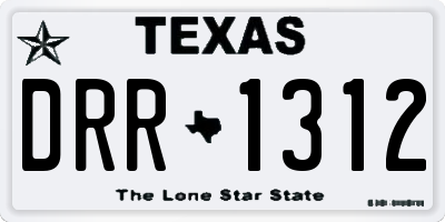 TX license plate DRR1312