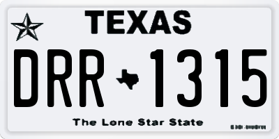 TX license plate DRR1315
