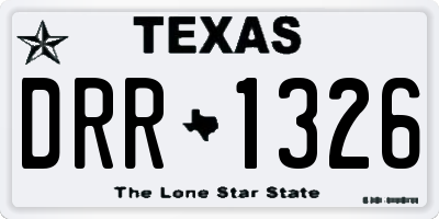 TX license plate DRR1326