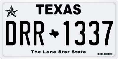 TX license plate DRR1337