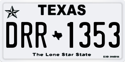 TX license plate DRR1353
