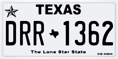 TX license plate DRR1362