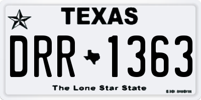 TX license plate DRR1363