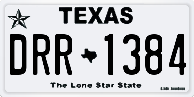 TX license plate DRR1384