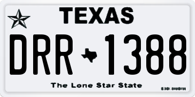 TX license plate DRR1388