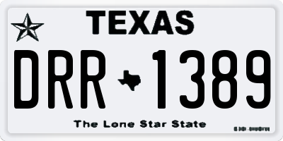 TX license plate DRR1389