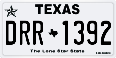 TX license plate DRR1392