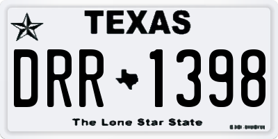 TX license plate DRR1398