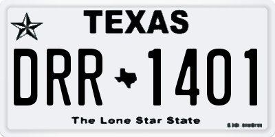 TX license plate DRR1401