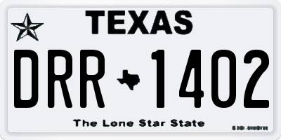 TX license plate DRR1402